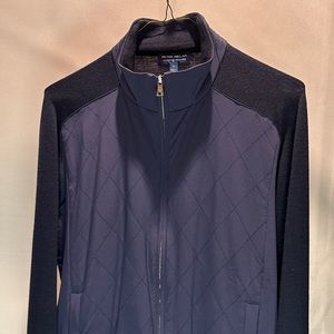 Peter Millar bomber navy blue wool golf jacket size small